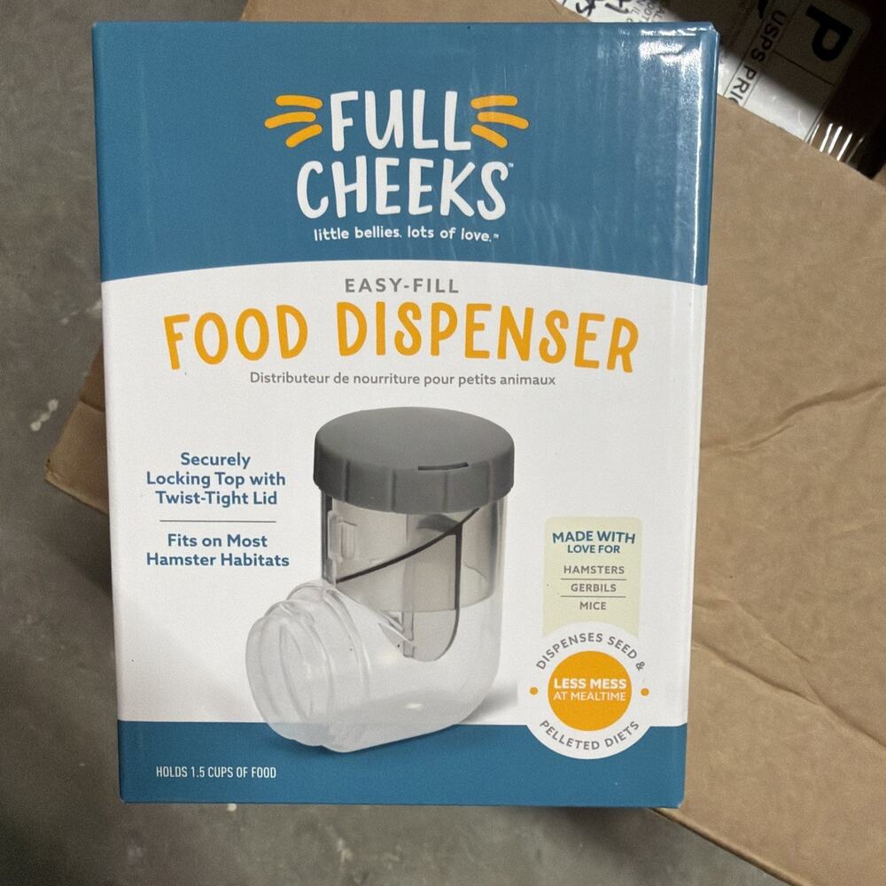 Full Cheeks Easy Fill Food Dispenser For Small Pets Hamsters, gerbils, mice